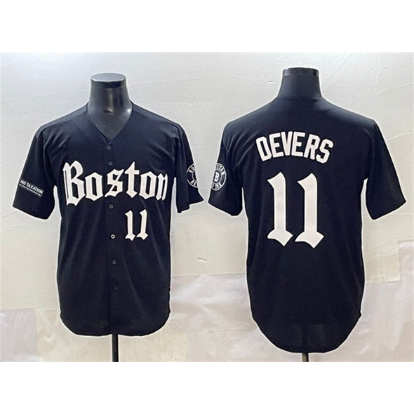 Boston Red Sox #11 Rafael Devers Black CONTON Gothic Vapor Limited Stitched Jersey
