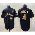 Toronto Blue Jays #4 George Springer Black Gold CONTON 2025 American League Champions Limited Stitched Jersey