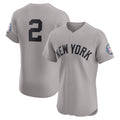New York Yankees #2 Derek Jeter Gray CONTON Road 2020 Hall of Fame Induction Patch Elite Player Jersey