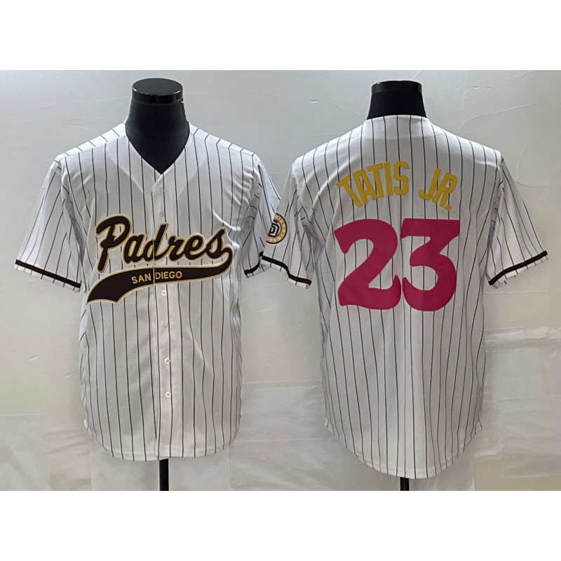 San Diego Padres #23 Fernando Tatis Jr White CONTON NEW 2023 City Connect Cool Base Stitched Jersey 2