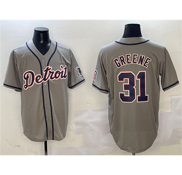 Detroit Tigers #31 Riley Greene Gray CONTON With Patch Cool Base Stitched Jersey