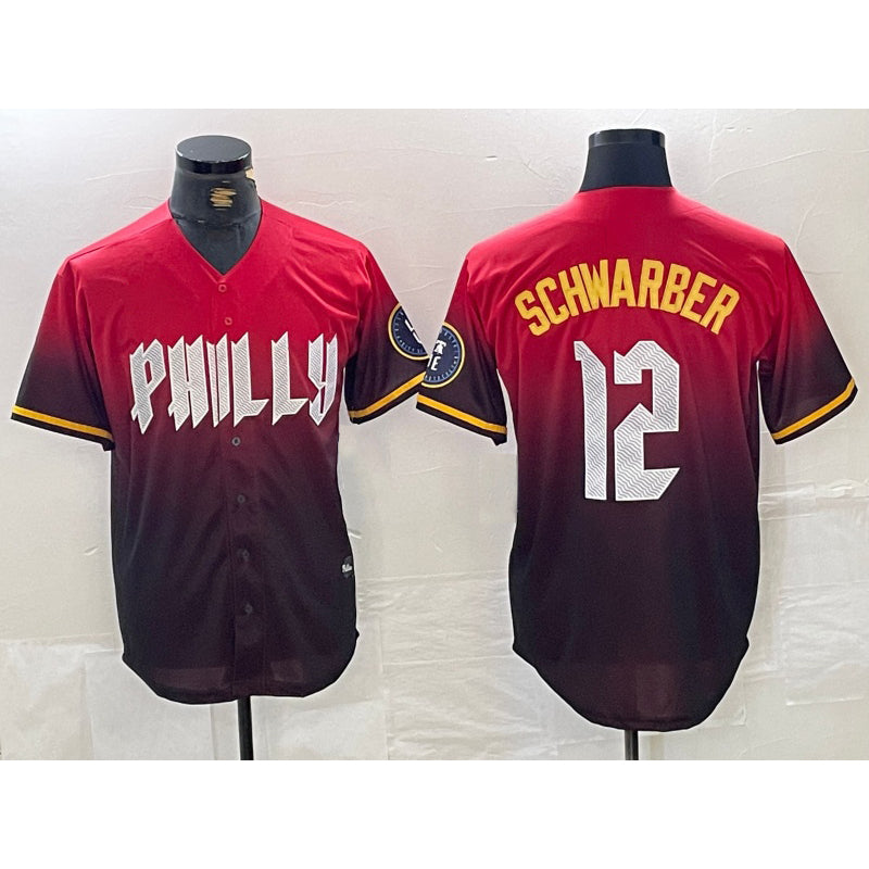 Philadelphia Phillies #12 Kyle Schwarber Red CONTON 2024 City Cool Base Jersey