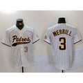 San Diego Padres #3 Jackson Merrill White CONTON 2023 Cool Base Stitched Jerseys