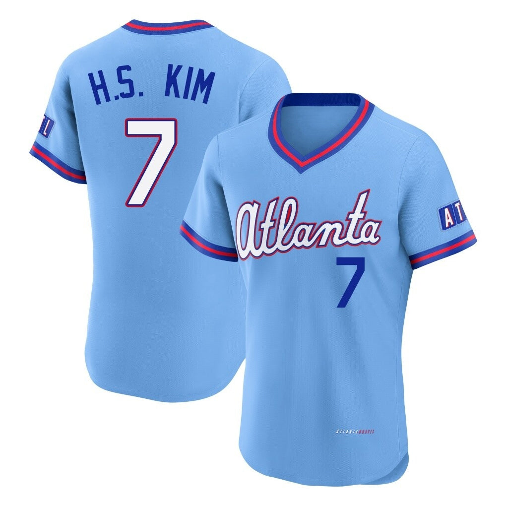 Atlanta Braves #7 Ha-Seong Kim Player Powder Blue CONTON 2026 City Connect T-shirt Limited Elite Home Game Stitched Jerseys