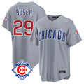 Chicago Cubs #29 Michael Busch Player Gray CONTON 150th Anniversary Home Game Stitched Jerseys