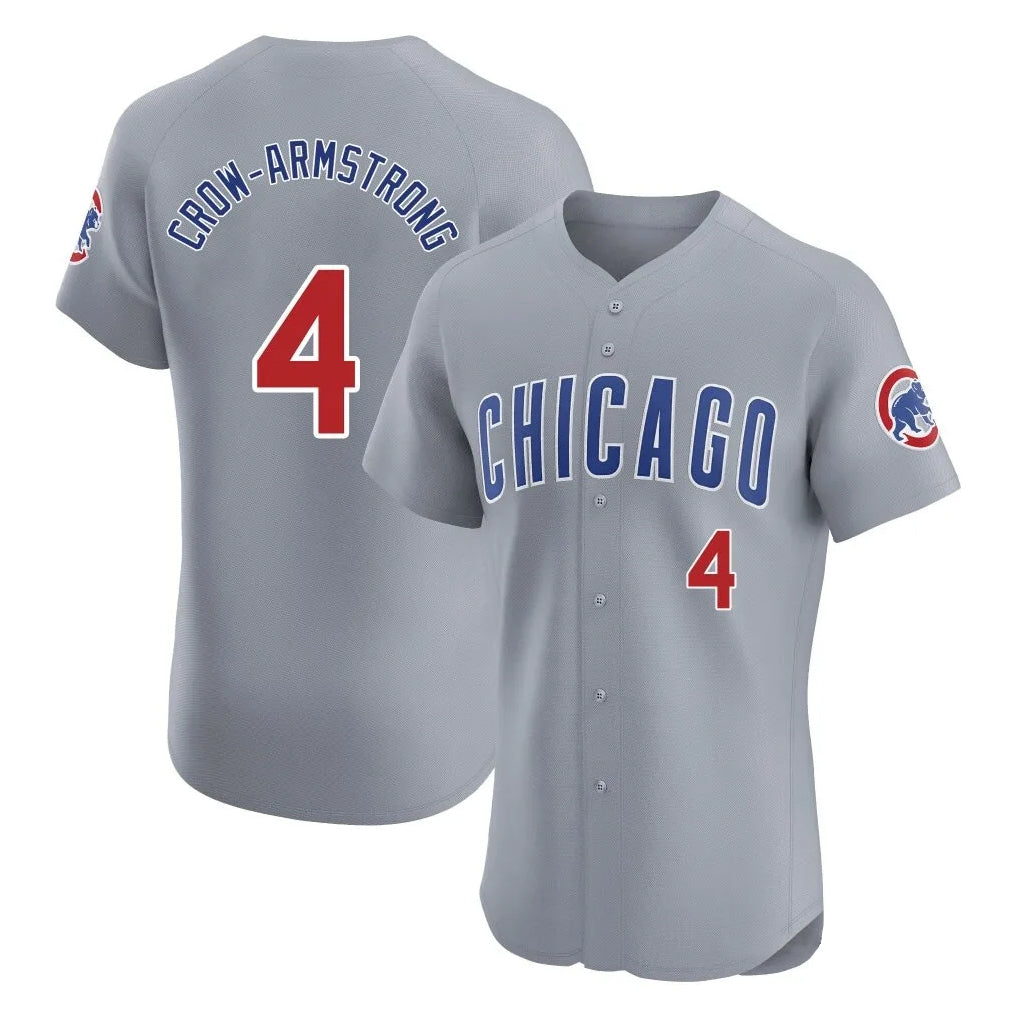 Chicago Cubs #4 Pete Crow-Armstrong Player Gray CONTON Road Limited Elite Home Stitched Jerseys