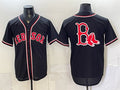 Boston Red Sox Team Big Logo 2026 Fashion Replica Black CONTON Out Stitched Jersey