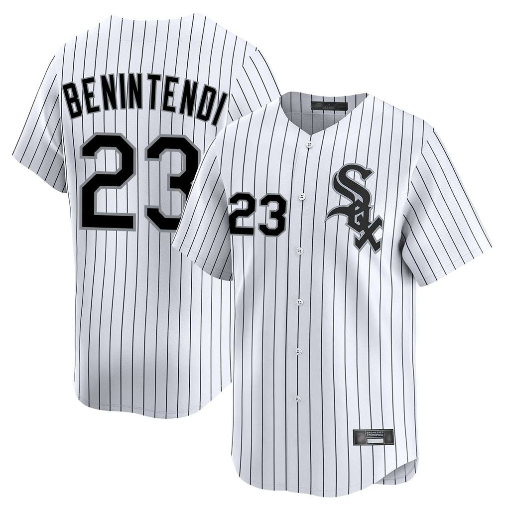 Chicago White Sox #23 Andrew Benintendi Player White CONTON Stripe Limited Home Stitched Jerseys