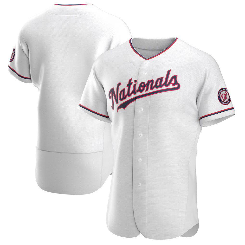 Washington Nationals White CONTON Alternate Authentic Team Jersey