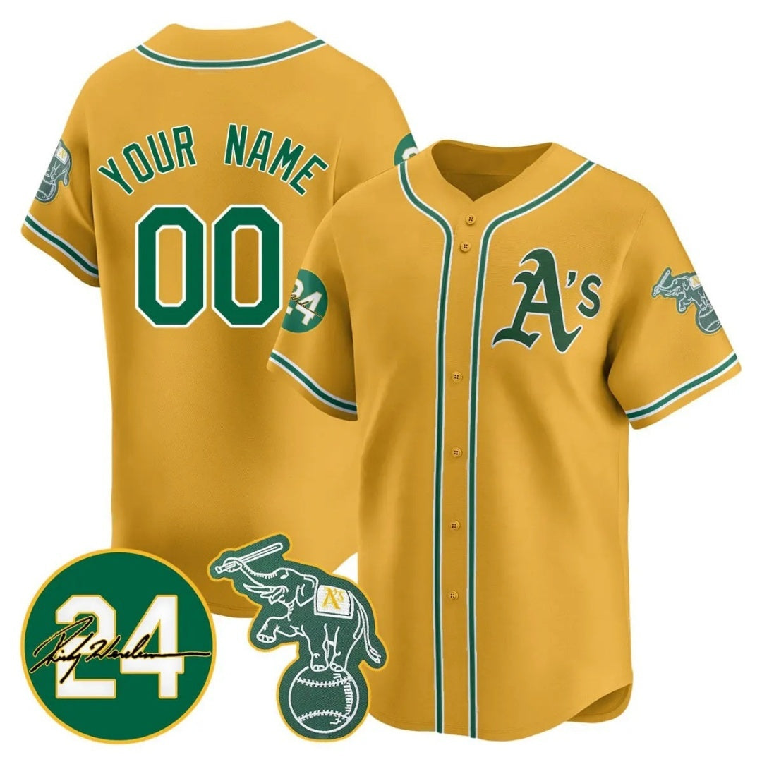 Custom Oakland Athletics Gold CONTON Jersey - Personalized
