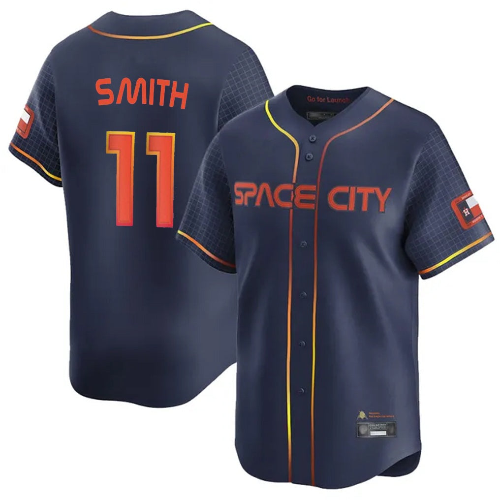 Houston Astros #11 Cam Smith Player Navy CONTON City Connect Home Limited Stitched Jerseys