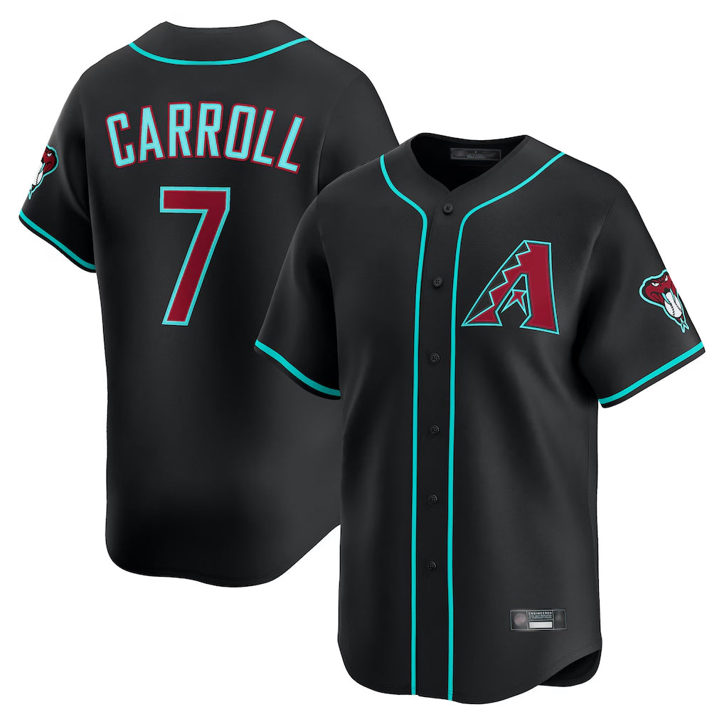 Arizona Diamondbacks #7 Corbin Carroll Player Black CONTON Limited Home Game Stitched Jerseys