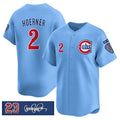 Chicago Cubs #2 Nico Hoerner Blue CONTON 'Ryne Sandberg Tribute' Vapor Limited V3 Stitched Jersey