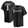 Atlanta Braves #1 Ozzie Albies Player Black CONTON Home Game Stitched Jerseys