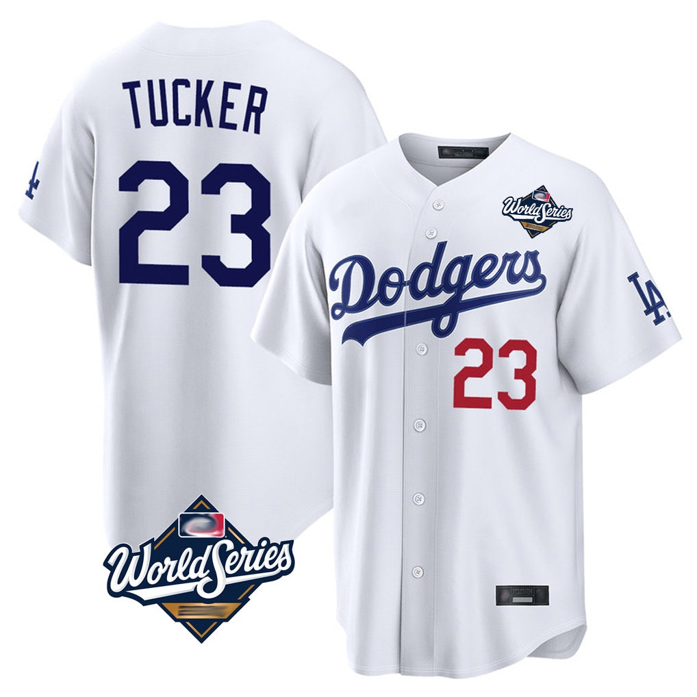 Los Angeles Dodgers #23 Kyle Tucker Player White CONTON World Series Home Game Stitched Jerseys
