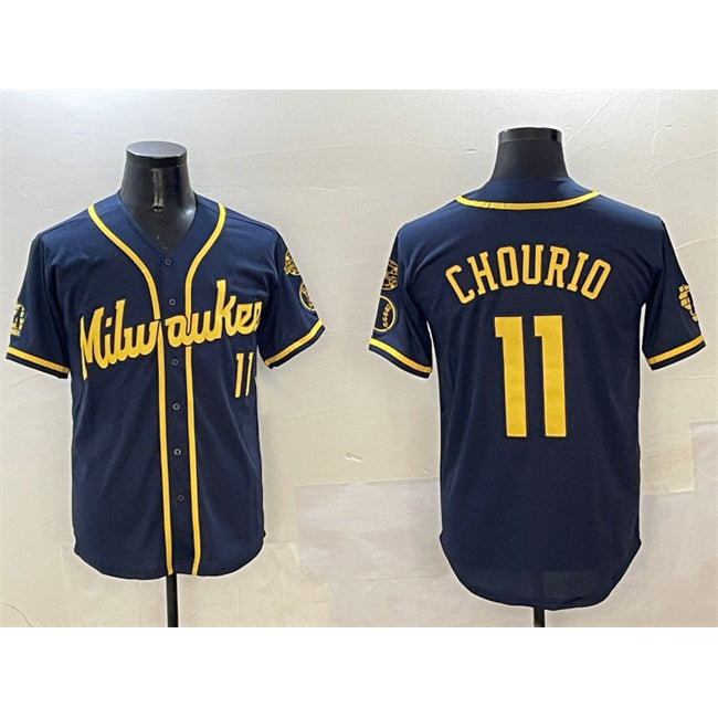 Milwaukee Brewers #11 Jackson Chourio White CONTON 2024 Alternate Limited Stitched Jersey