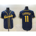 Milwaukee Brewers #11 Jackson Chourio White CONTON 'Gothic 414 Shadows Edition' Vapor Premier Limited Stitched Jersey