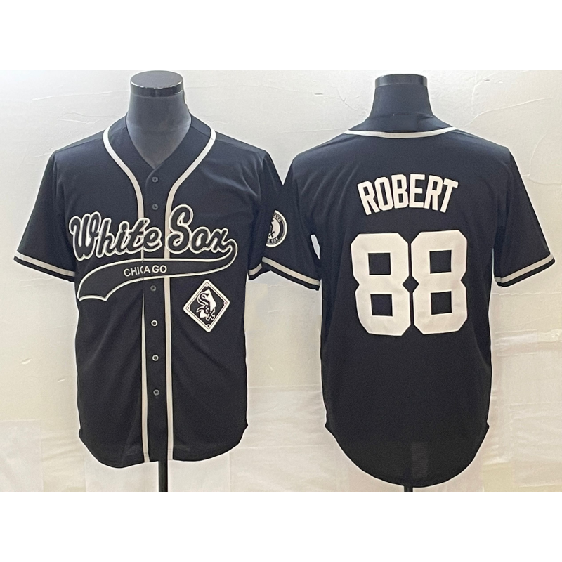 Chicago White Sox #88 Luis Robert Black CONTON Cool Base Stitched Jersey