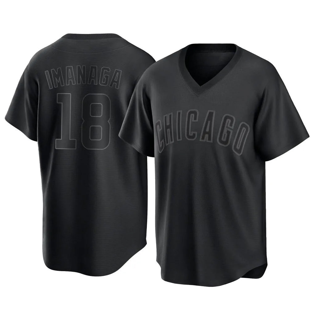 Chicago Cubs #18 Shota Imanaga Player Black CONTON T-shirt Home Game Stitched Jerseys