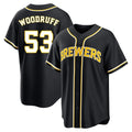 Milwaukee Brewers #53 Brandon Woodruff Player Black CONTON Fashion Out Home Game Stitched Jerseys