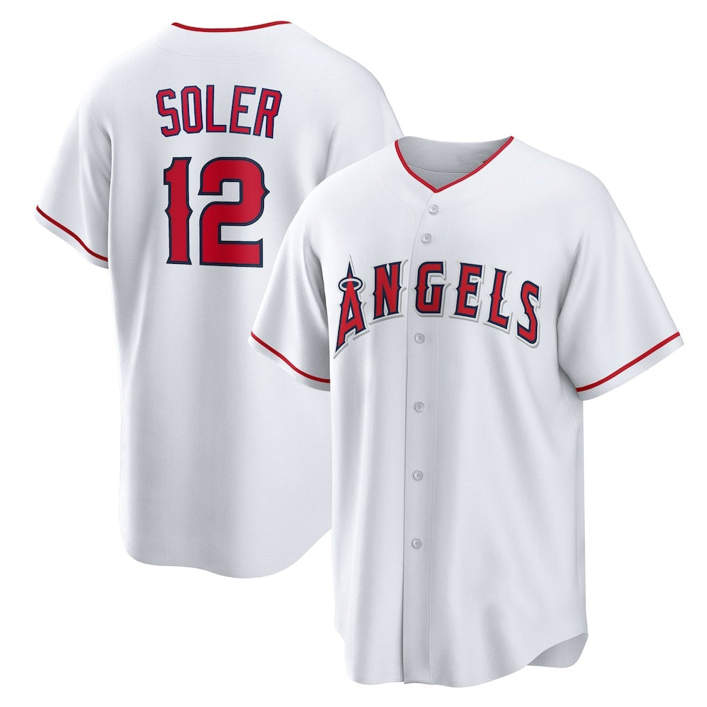 Los Angeles Angels #12 Jorge Soler White CONTON Home Replica Jersey