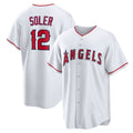 Los Angeles Angels #12 Jorge Soler White CONTON Home Replica Jersey
