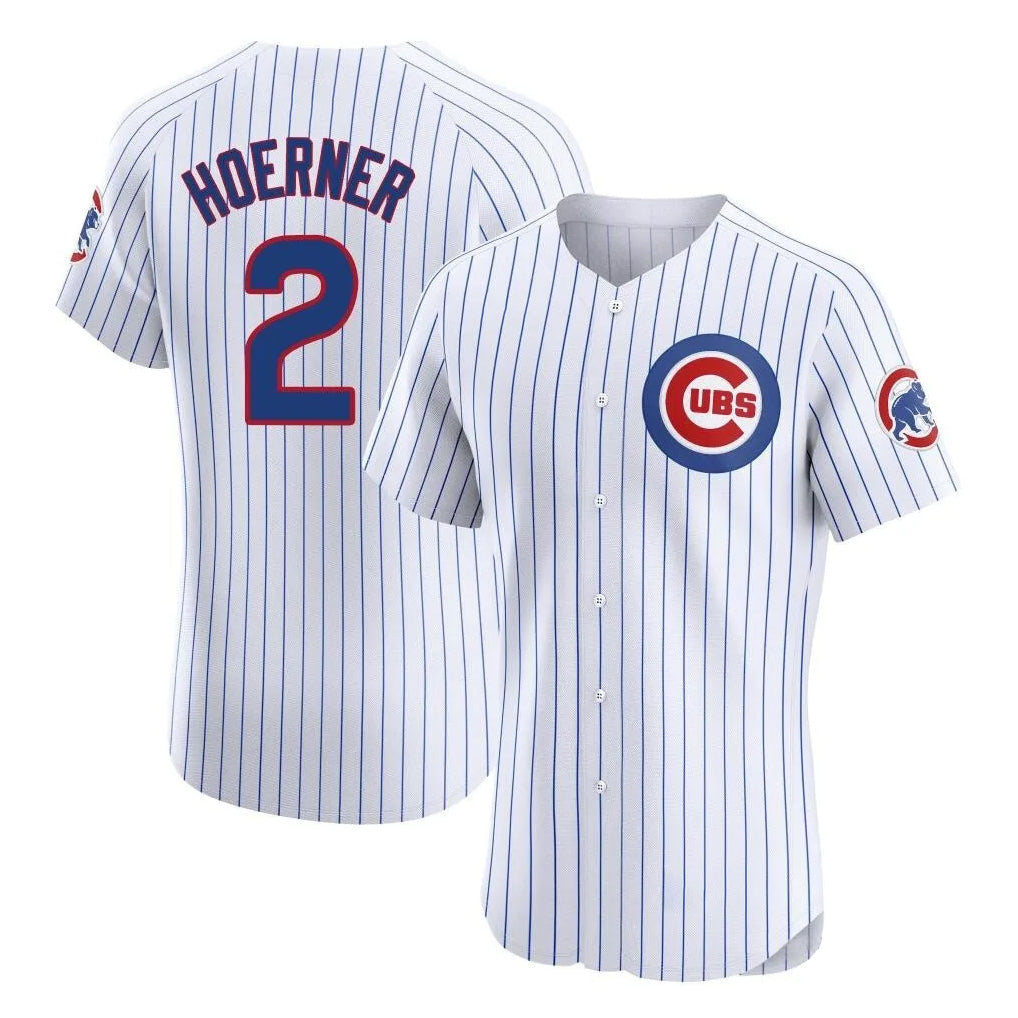 Chicago Cubs #2 Nico Hoerner Player White CONTON Limited Elite Home Game Stitched Jerseys