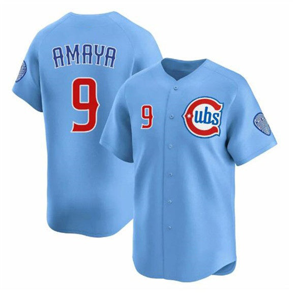 Chicago Cubs #9 Miguel Amaya Blue CONTON 2024-25 2nd Alternate Limited Stitched Jersey