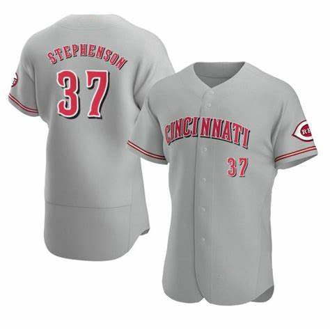 Cincinnati Reds #37 Tyler Stephenson Grey CONTON Stitched Flex Base Jersey