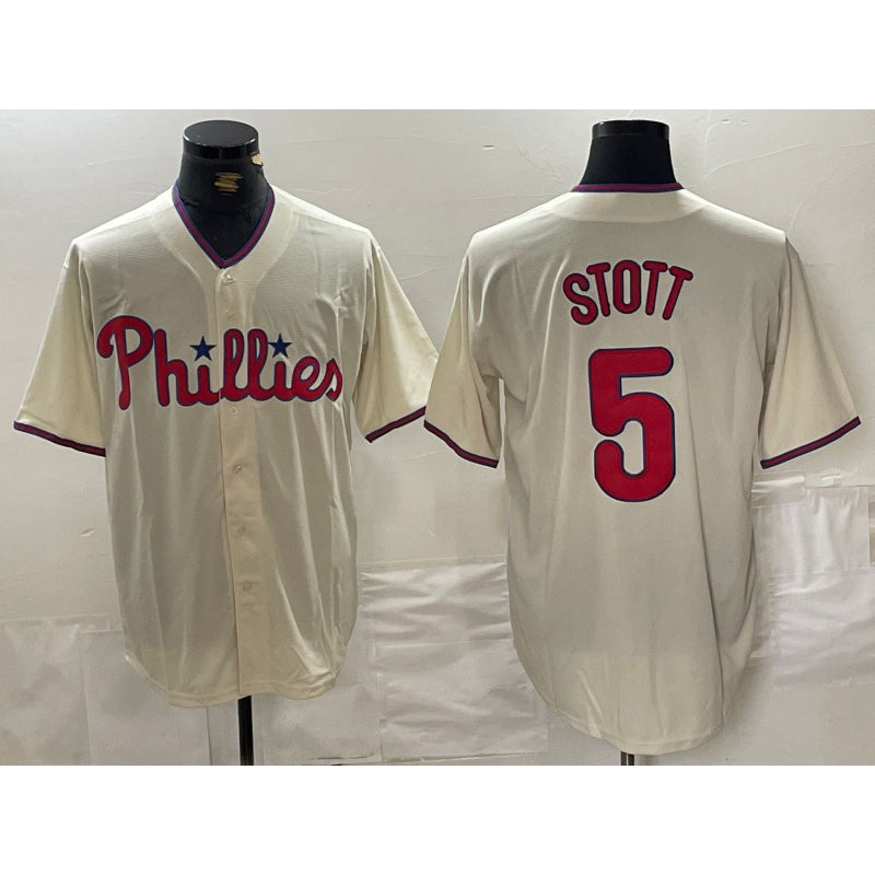 Philadelphia Phillies #5 Bryson Stott Cream CONTON Cool Base Jersey