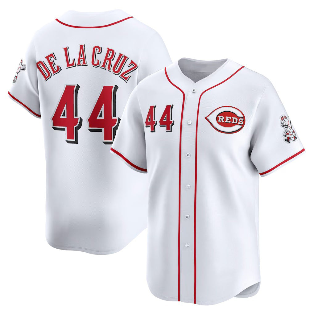 Cincinnati Reds #44 Elly De La Cruz White CONTON Home Limited Player Jersey