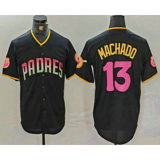 San Diego Padres #13 Manny Machado Black CONTON 20th Anniversary Cool Base Stitched Jersey