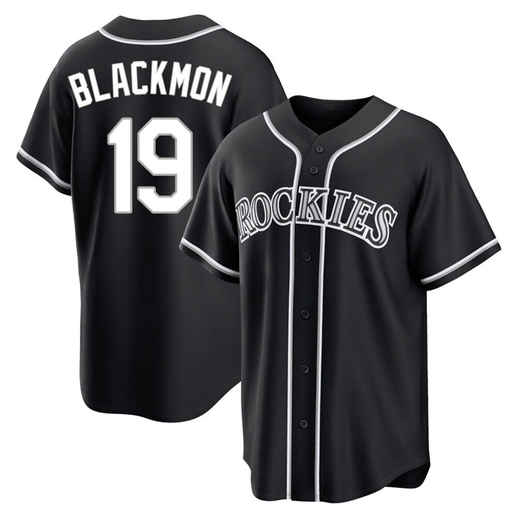 Colorado Rockies #19 Charlie Blackmon Player Black CONTON Fashion Out Home Game Stitched Jerseys