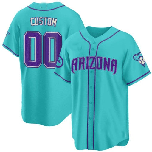 Custom Arizona Diamondbacks 2024 Teal Purple Jersey ¨C All Stitched-Teal CONTON