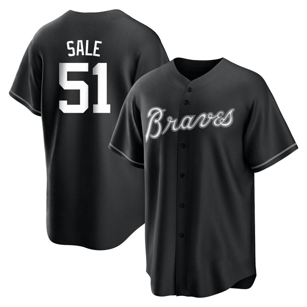 Atlanta Braves #51 Chris Sale Player Black CONTON Home Game Stitched Jerseys