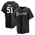 Atlanta Braves #51 Chris Sale Player Black CONTON Home Game Stitched Jerseys