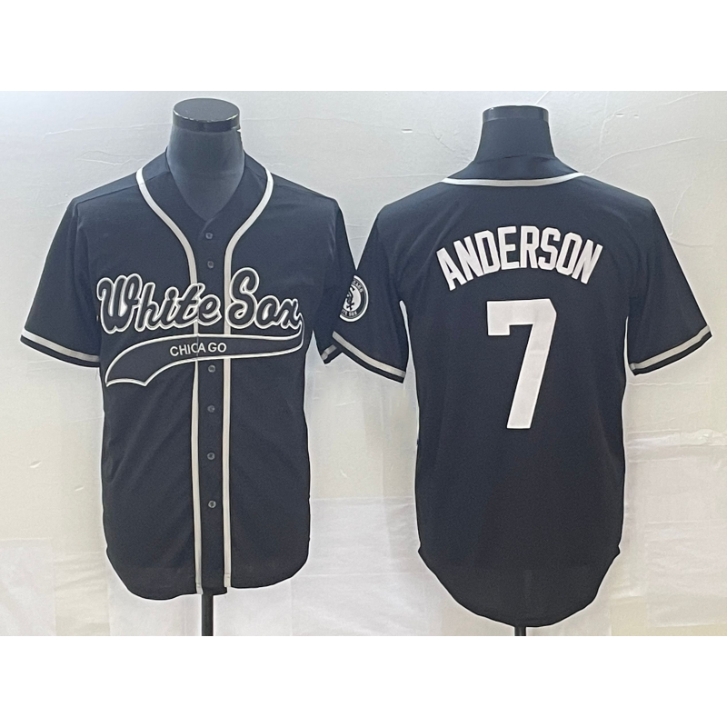 Chicago White Sox #7 Tim Anderson Black CONTON Cool Base Stitched Jersey
