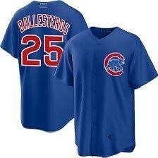 Chicago Cubs #25 Moises ballesteros Blue CONTON Cool Base Stitched Jersey