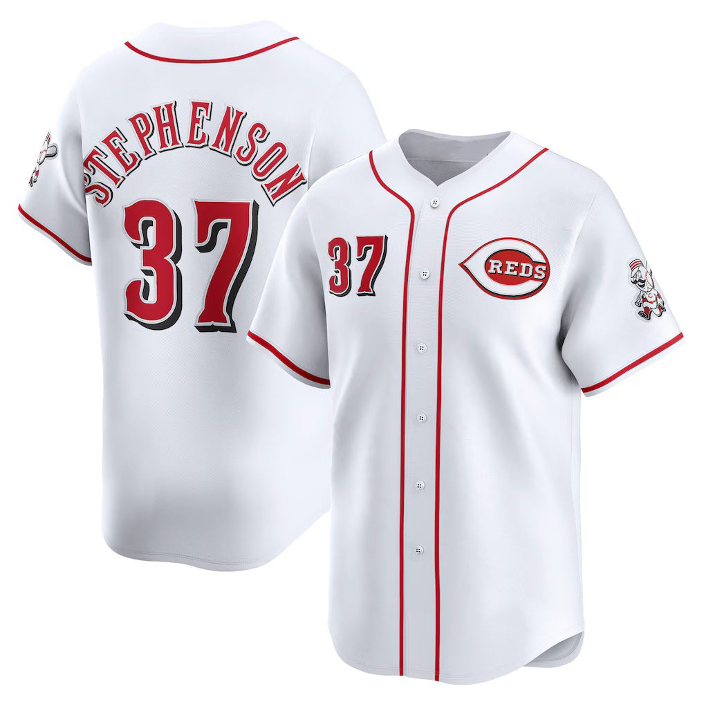 Cincinnati Reds #37 Tyler Stephenson White CONTON Home Limited Player Jersey