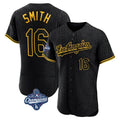 Los Angeles Dodgers #16 Will Smith Player Black CONTON World Series Meet Snake Skin City Limited Elite Home Stitched Jerseys