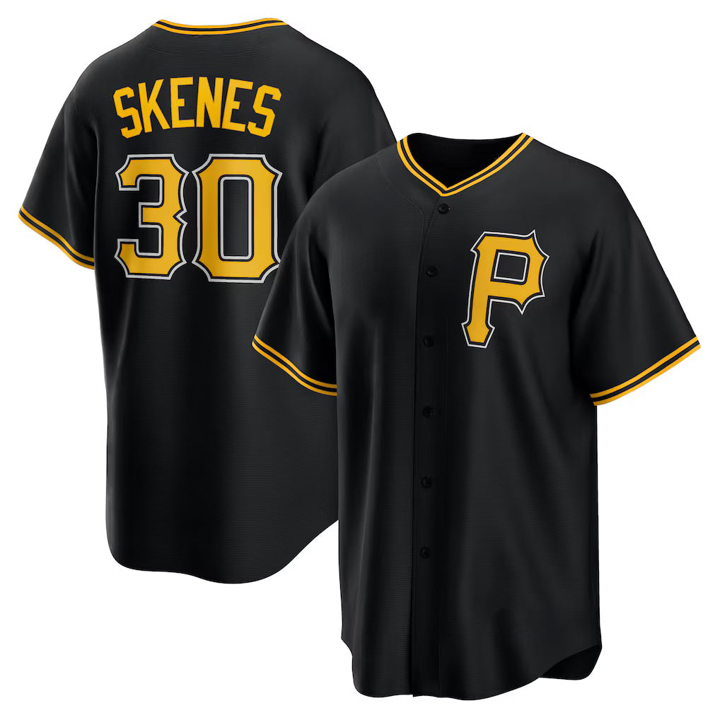 Pittsburgh Pirates #30 Paul Skenes Black CONTON Alternate Replica Player Jersey