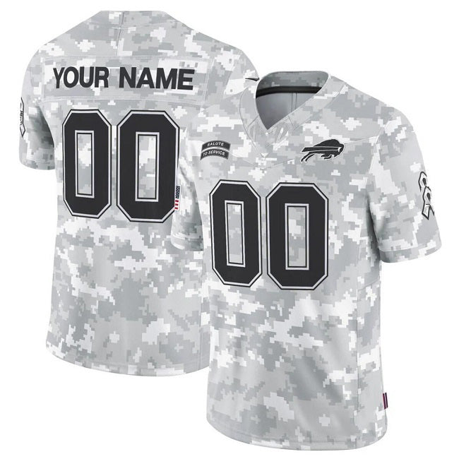Custom B.Bills Active Player 2024 F.U.S.E Arctic Camo CONTON Salute To Service Limited Stitched Jersey