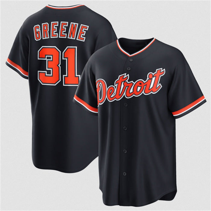 Detroit Tigers #31 Riley Greene Navy CONTON Alternate Stitched Jersey