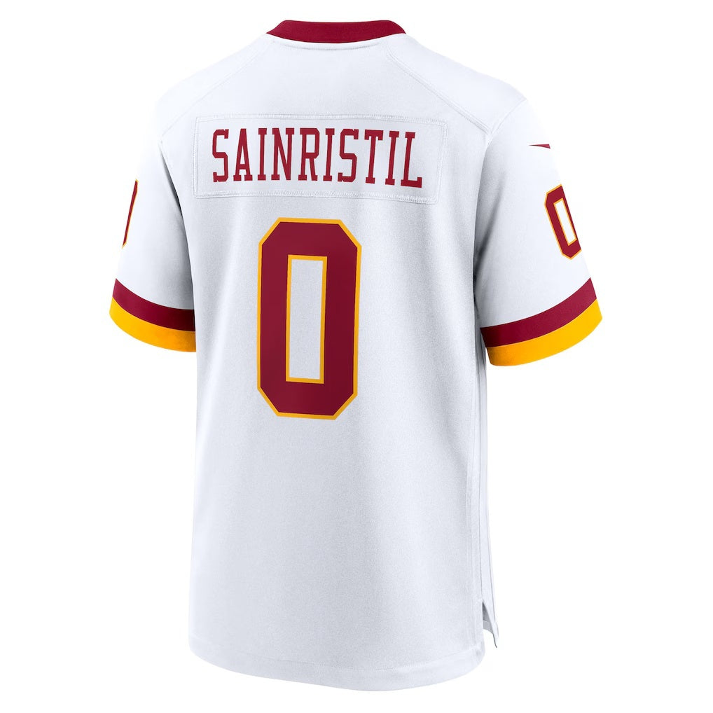 W.Commanders #0 Mike Sainristil White CONTON Game Jersey