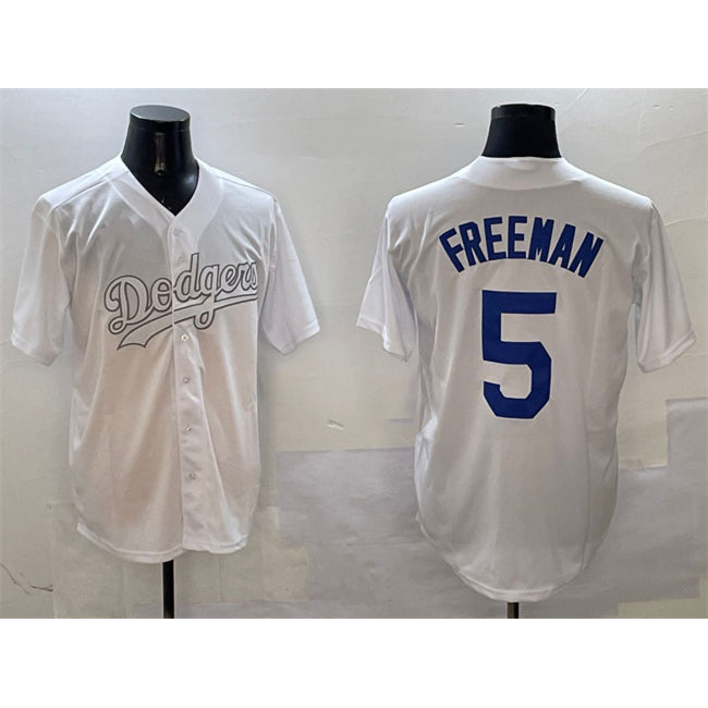 Los Angeles Dodgers #5 Freddie Freeman White CONTON Fashion Cool Base Stitched Jersey