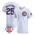 Chicago Cubs #25 Moises Ballesteros Player White CONTON 150th Anniversary Limited Elite Home Game Stitched Jerseys