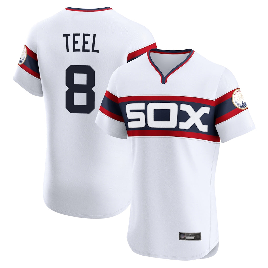 Chicago White Sox #8 Kyle Teel Player White CONTON T-shirt Limited Elite Home Stitched Jerseys