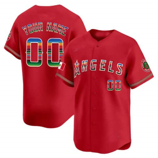 Custom Los Angeles Angels Mexico Vapor Premier Limited Jersey ¨C Red CONTON