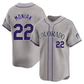 Colorado Rockies #22 Mickey Moniak Player Gray CONTON Limited Home Stitched Jerseys