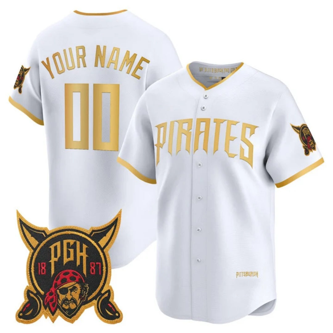 Custom Pittsburgh Pirates White CONTON 2026 City Connect Stadium Stitched Jersey